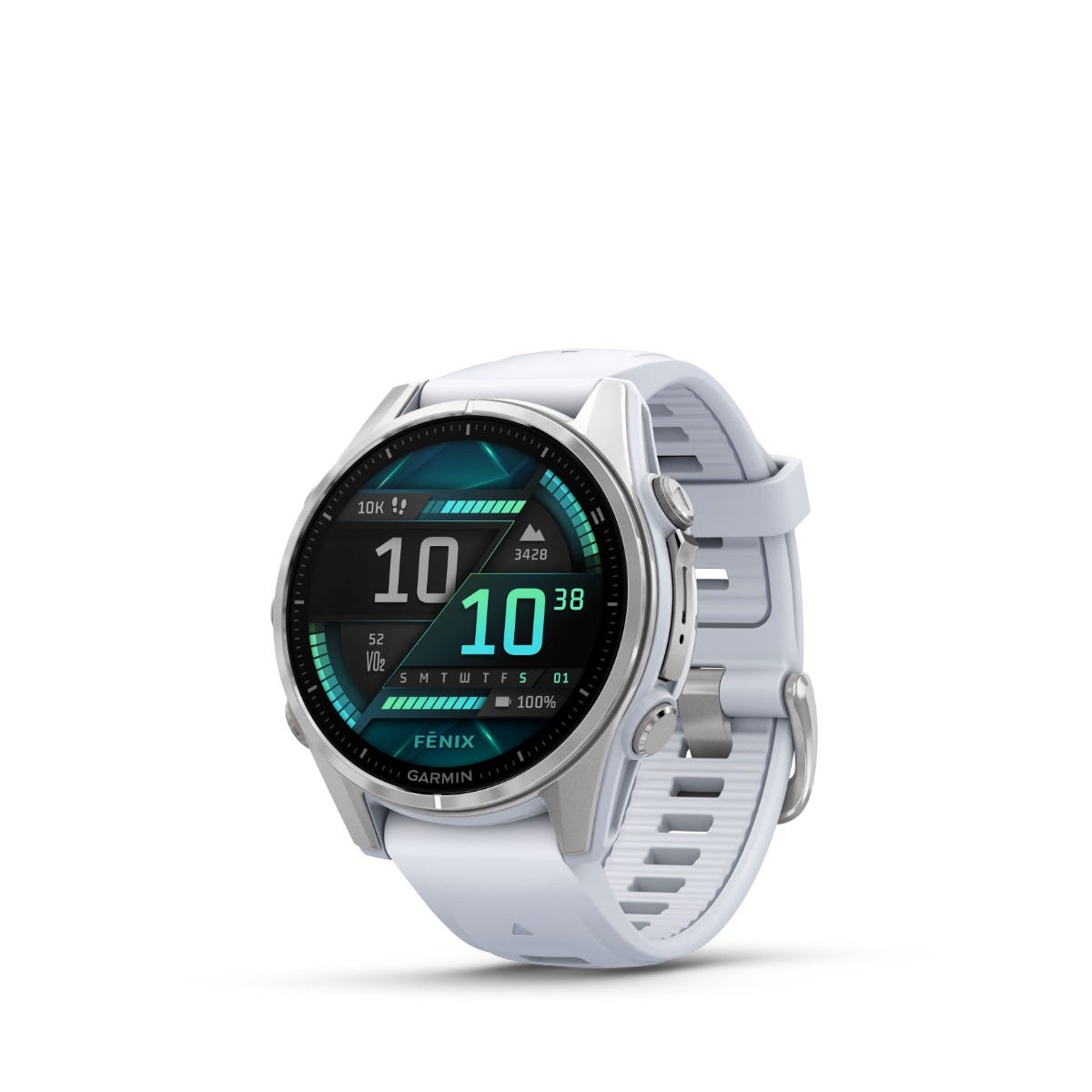 Garmin fenix 8 - 43 mm, AMOLED, Silver with Whitestone Silicone Band